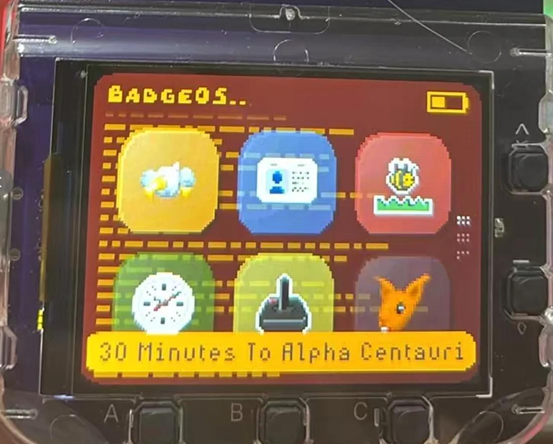 Badgeware app UI after flashing official firmware