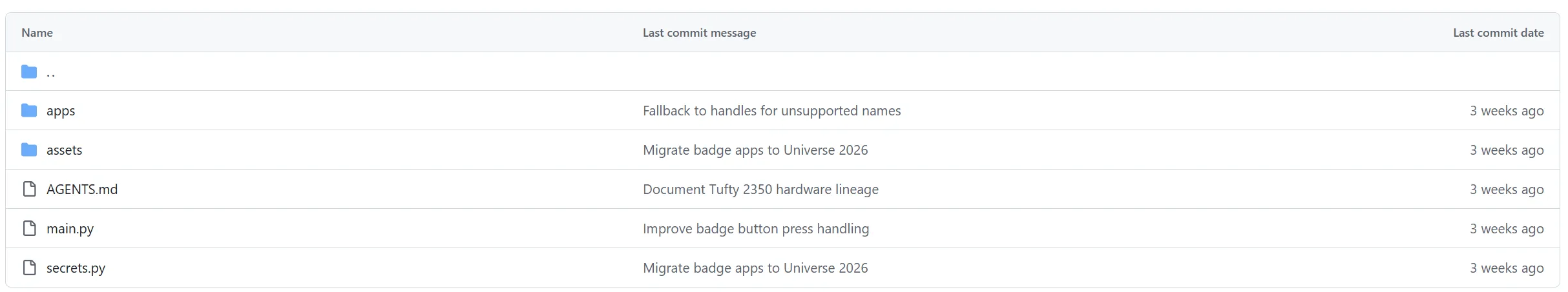 Copying GitHub Universe 2026 app files onto the TUFTY volume